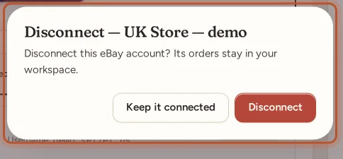 The disconnect confirmation