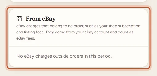The From eBay card on the Expenses page