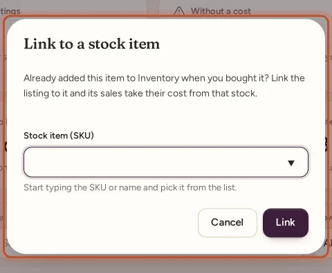 The Link to stock form