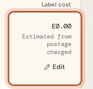 The label cost and the Edit button
