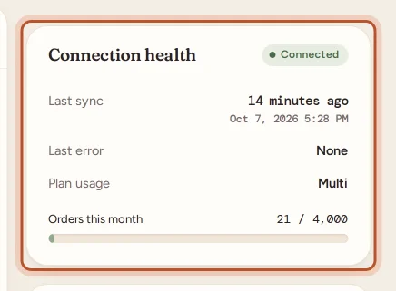 The Connection health card