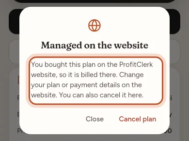 Your plan with the dialog in the app