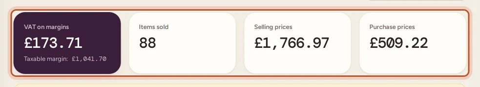 The stock book totals